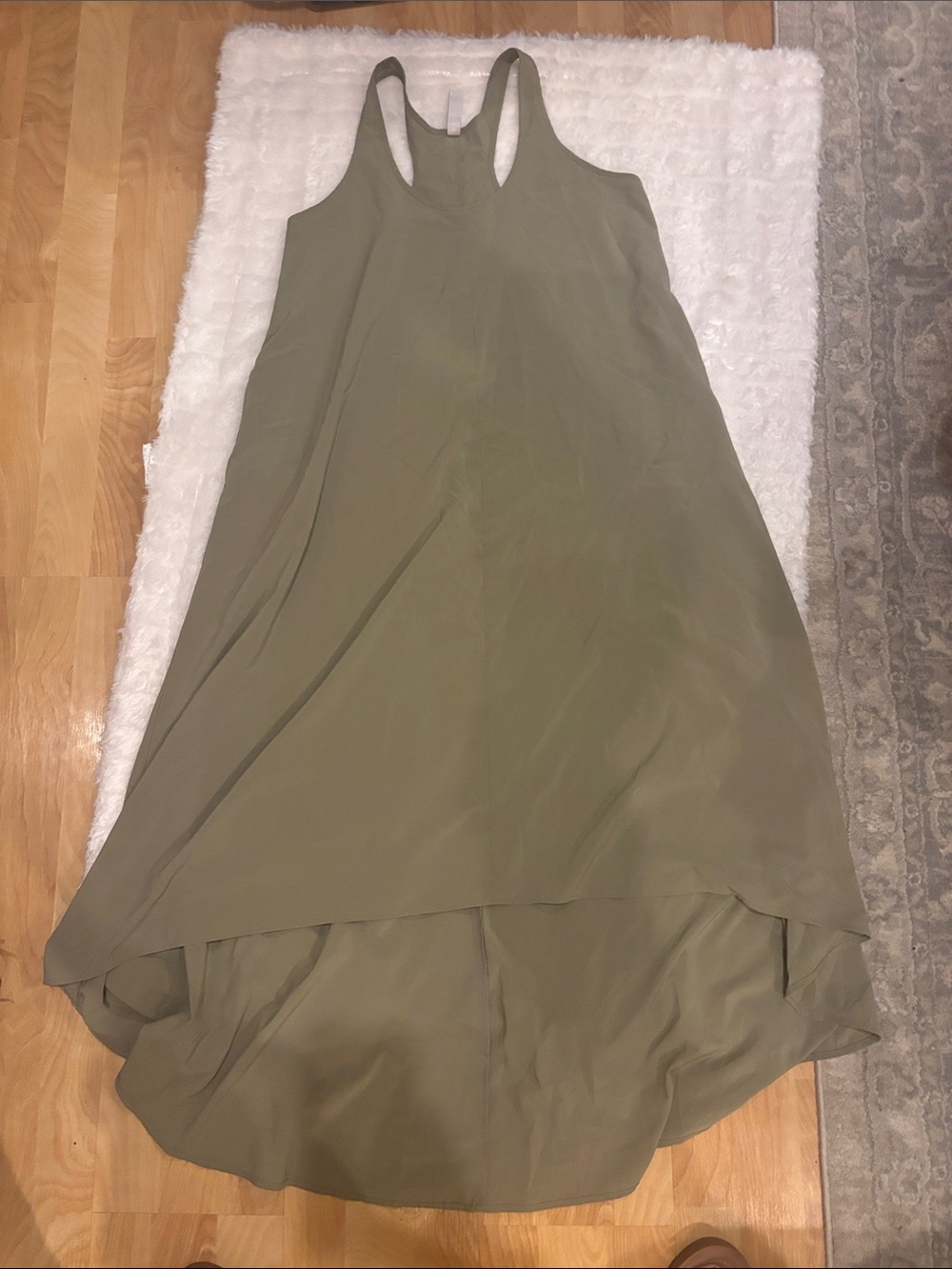 Athleta Olive Green Racerback High-Low Maxi Dress
